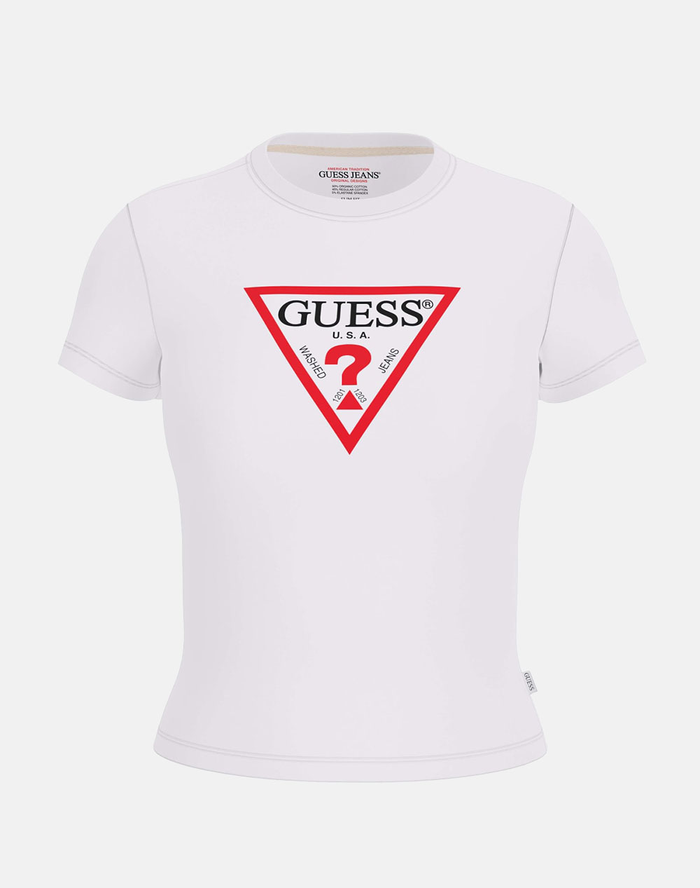 Guess Jeans Gj Ss Cn Slim Iconic Tee Women''S T Shirt Women Clothes Tops T Shirts White Cotton,Elastic W4Yi04J1314 G011 Female T-Shirts