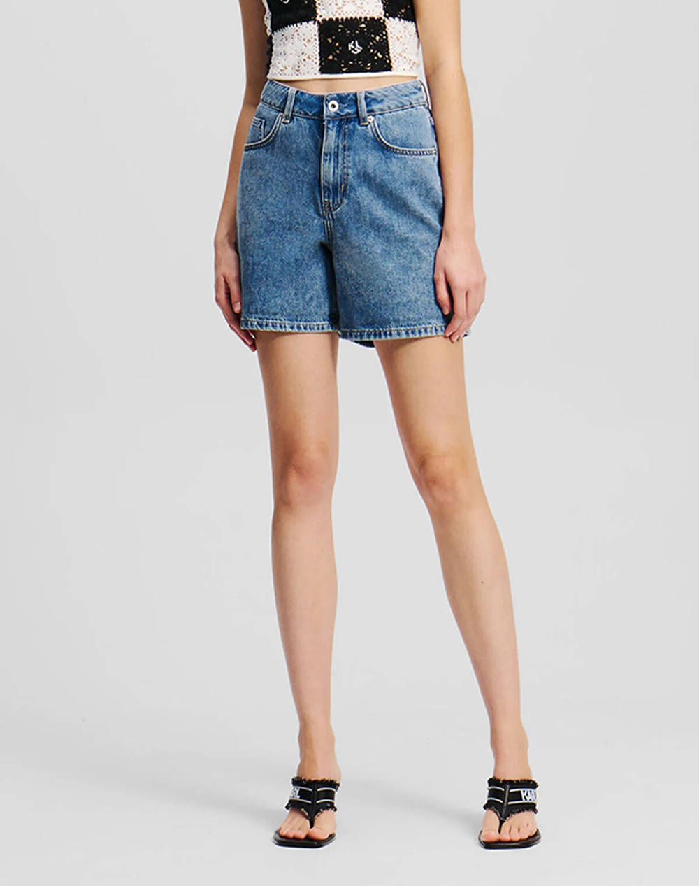 Karl Lagerfeld Klj Hr Denim Shorts Women Clothes Shorts/Bermudas Shorts Denimlightblue Cotton A2W10041 1Uw Female Shorts Blue