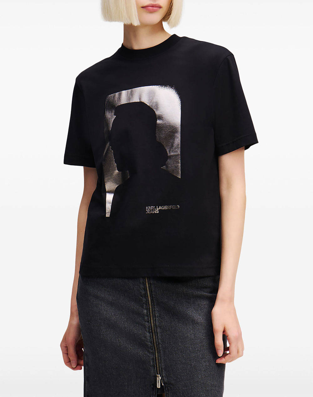 Karl Lagerfeld Klj Reg Ss Karl Tee Women Clothes Tops T Shirts Black Cotton A1W17032 999 Female T-Shirts Black