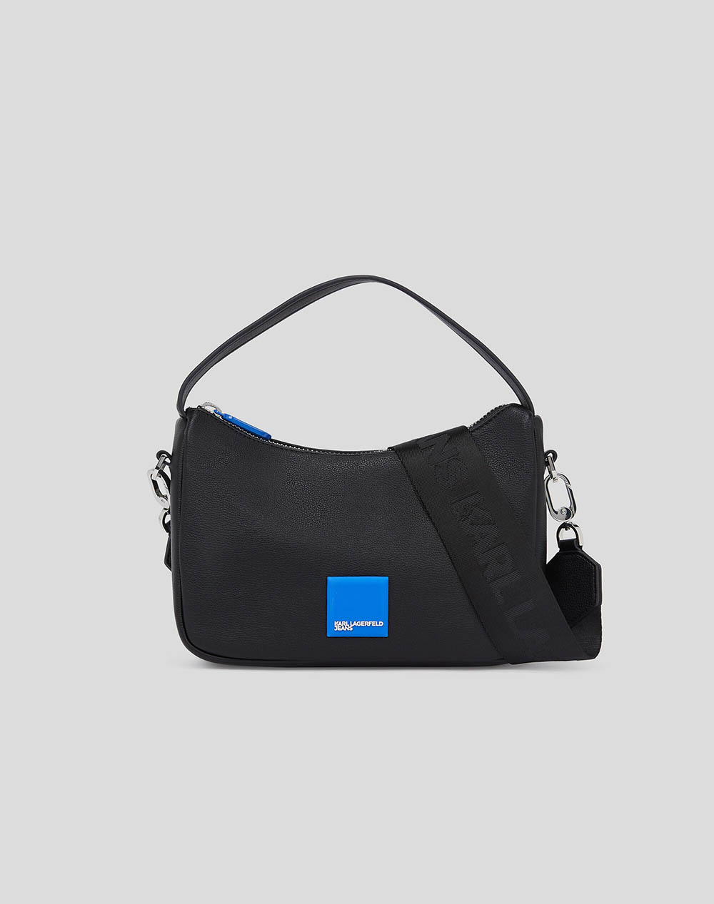 Karl Lagerfeld Klj Box Logo Soft Mini Hobo (Dimensions: 24 X 16 X 8Cm.) Women Accessories Bags Black Imitation Leather A1W30265 999 Female Bags Black