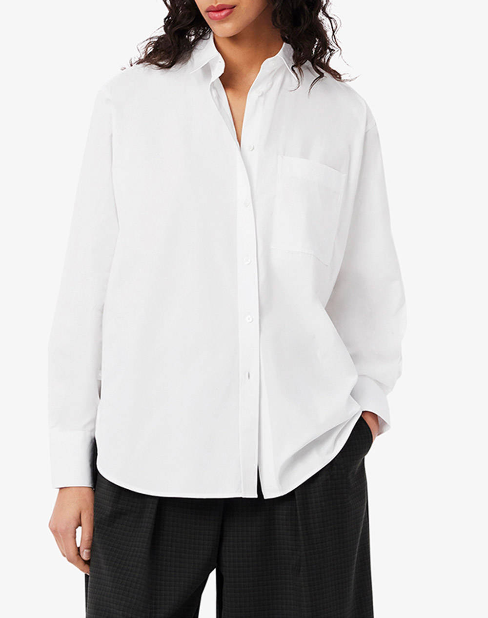 Lacoste Shirt Ls Woven Shirts Women Clothes Shirts White Cotton 3Cf0215 001 Female Shirts
