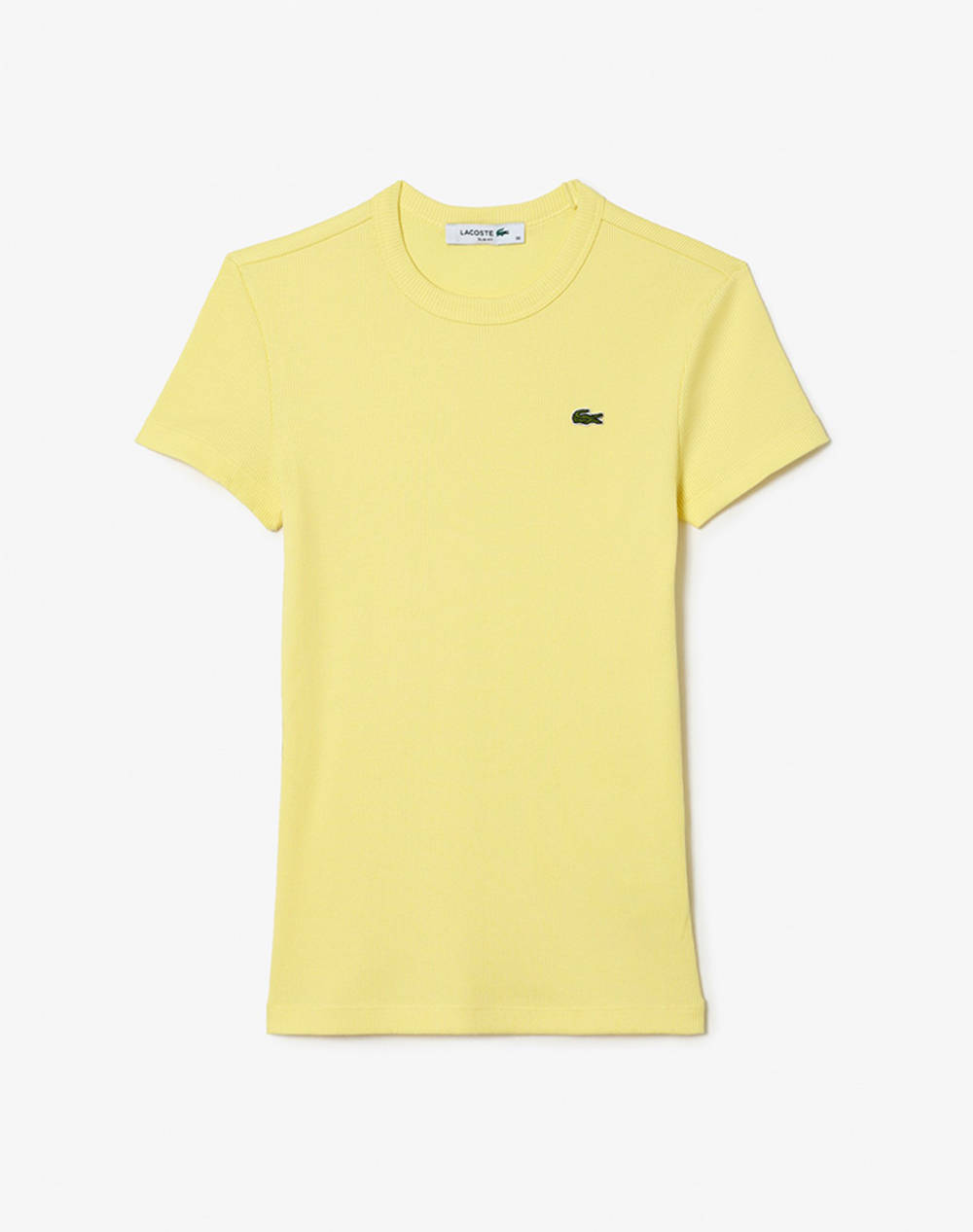 Lacoste T Shirt Ss Women Clothes Tops T Shirts Yellow Cotton 3Tf5538 107 Female T-Shirts