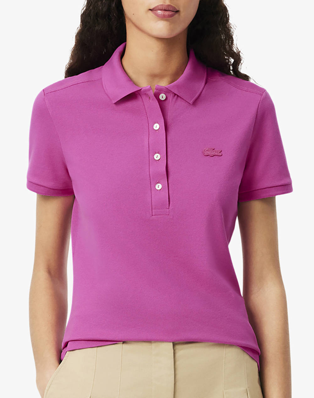 Lacoste T Shirt Ss Women Clothes Tops Polo Fuchsia Cotton,Elastic 3Pf5462 I1L Female Polo