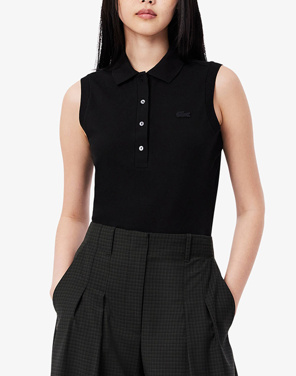 Lacoste Shirt Ns Women Clothes Tops Polo Black Cotton,Elastic 3Pf5445 031 Female Polo Black