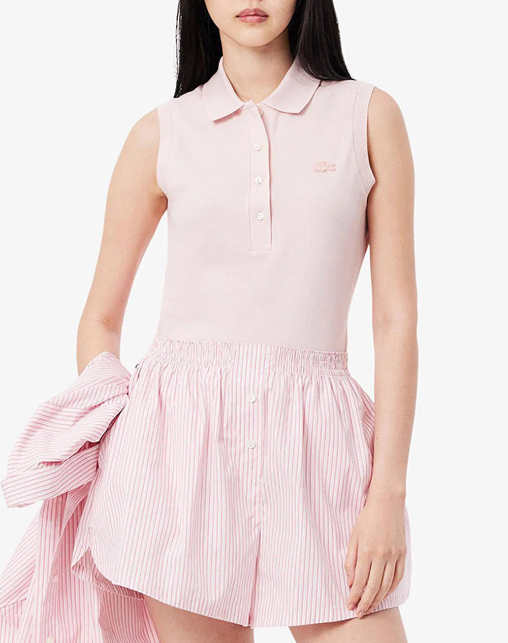 Lacoste Shirt Ns Women Clothes Tops Polo Lightpink Cotton,Elastic 3Pf5445 Ady Female Polo