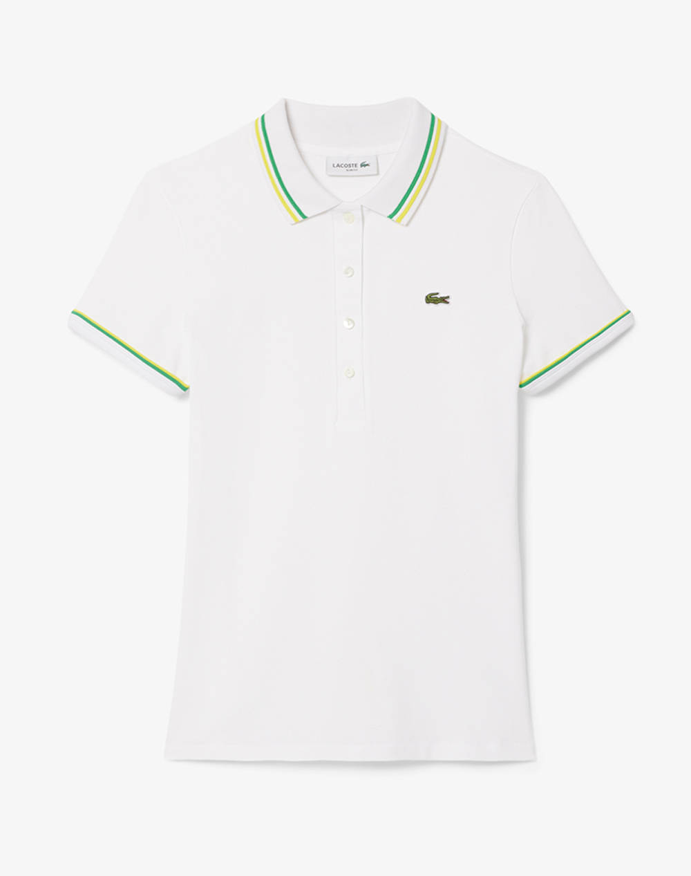 Lacoste Polo Shirt Ss Women Clothes Tops Polo White Cotton,Elastic 3Df9599 Fwi Female Polo