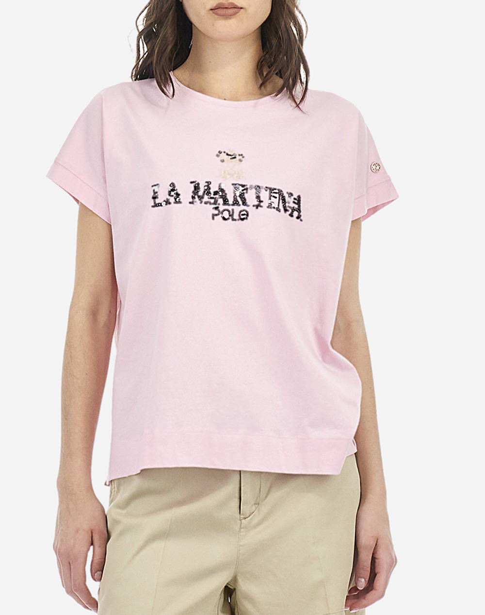 La Martina T Shirt Ss Women Clothes Tops T Shirts Lightpink Cotton 3Lmwar300 05254 Female T-Shirts