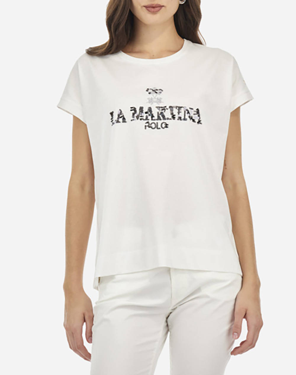 La Martina T Shirt Ss Women Clothes Tops T Shirts White Cotton 3Lmwar300 00001 Female T-Shirts