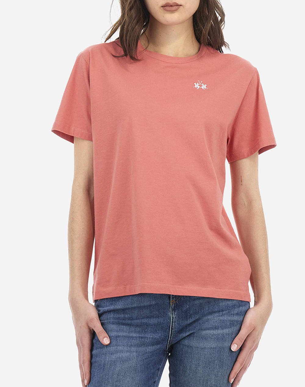 La Martina T Shirt Ss Women Clothes Tops T Shirts Coral Cotton 3Lmwar003 05098 Female T-Shirts