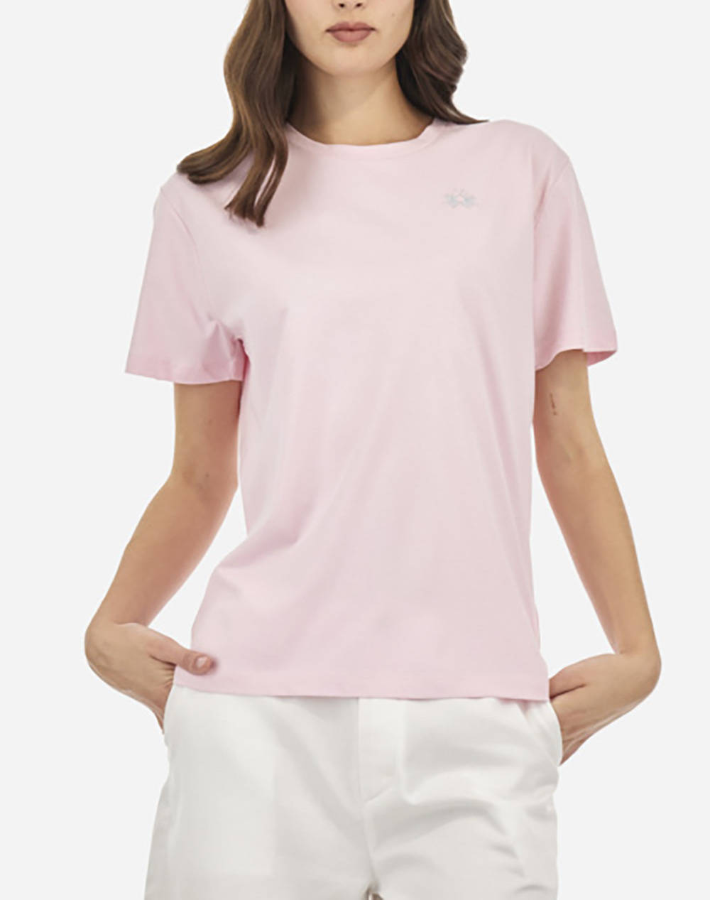 La Martina T Shirt Ss Women Clothes Tops T Shirts Lightpink Cotton 3Lmwar003 05254 Female T-Shirts