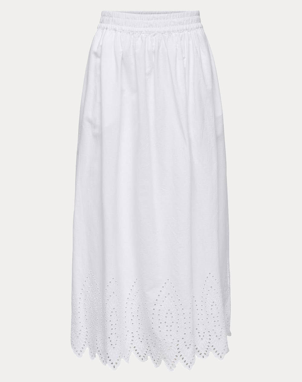 Only Onltulum Emb Maxi Skirt Wvn Γυναικα Ρουχα Φουστες White Βαμβακι 15343177 Bright Whitebrightwhiteemb