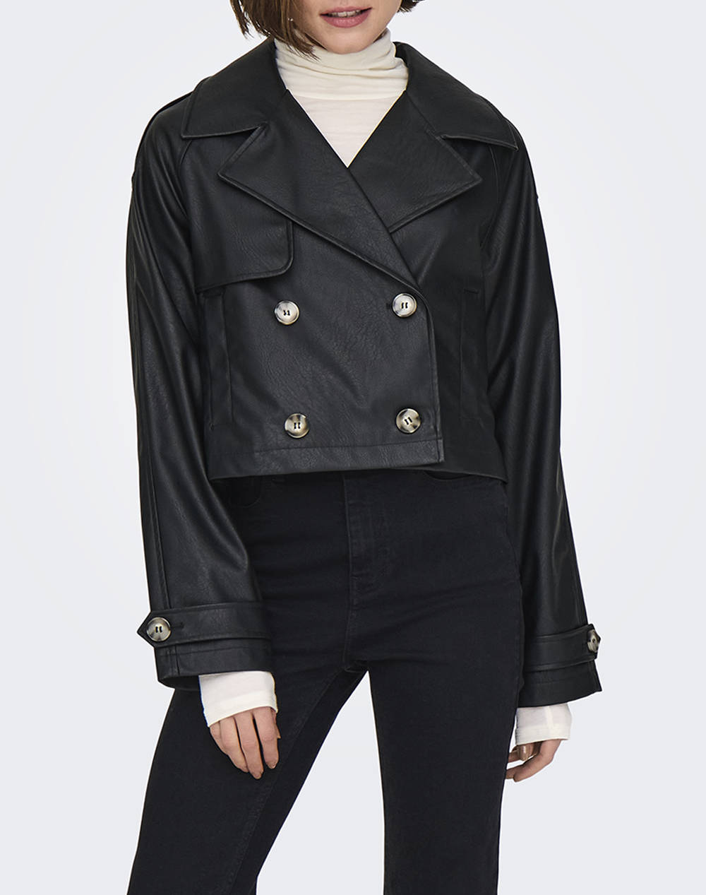 Only Onlamia Faux Leather Jacket Cc Otw Women Clothes Outerwear Outerwear Jackets Black Imitation Leather,Synthetic 15336471 Black Female Jackets