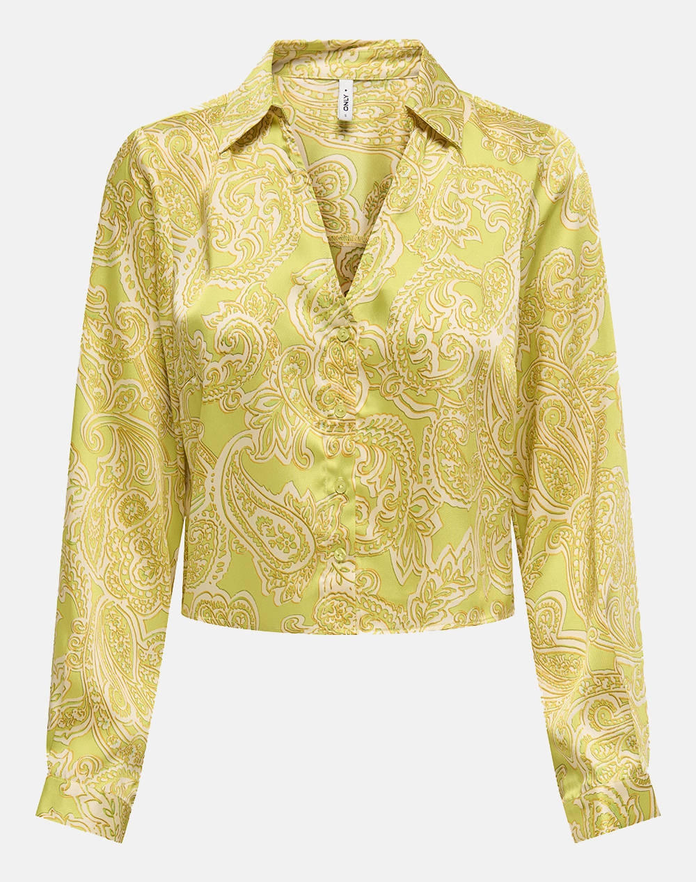 Only Onlpaula Life L/S Shirt Ptm Women Clothes Shirts Yellow Synthetic 15339993 Apple Greenpaulapaisley Female Shirts