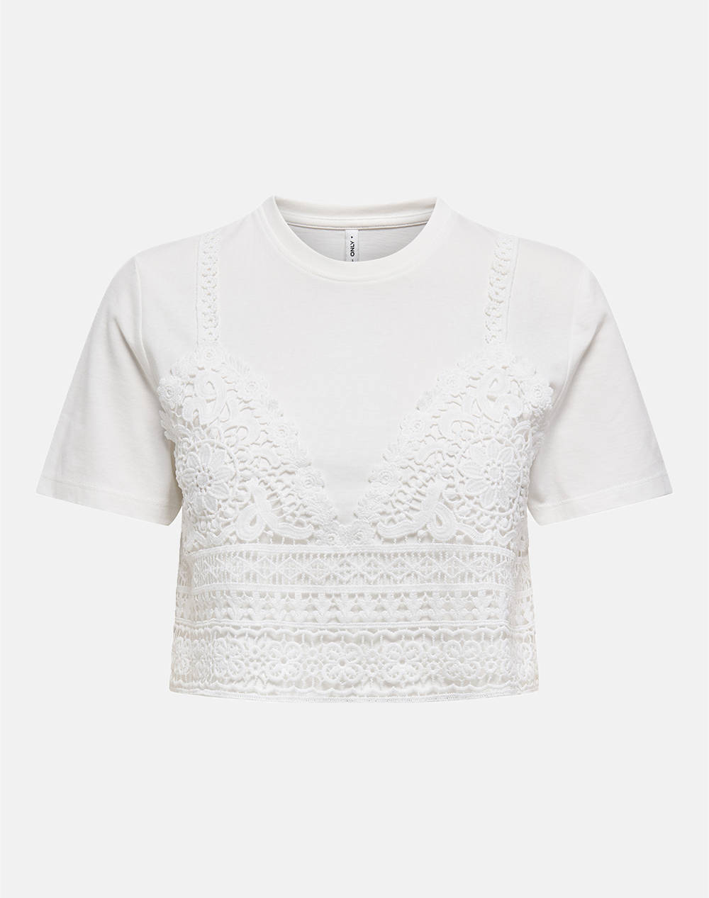 Only Onlbetsy Life S/S O Neck Mix Top Jrs Women Clothes Tops T Shirts White Cotton 15346327 Cloud Dancer Female T-Shirts