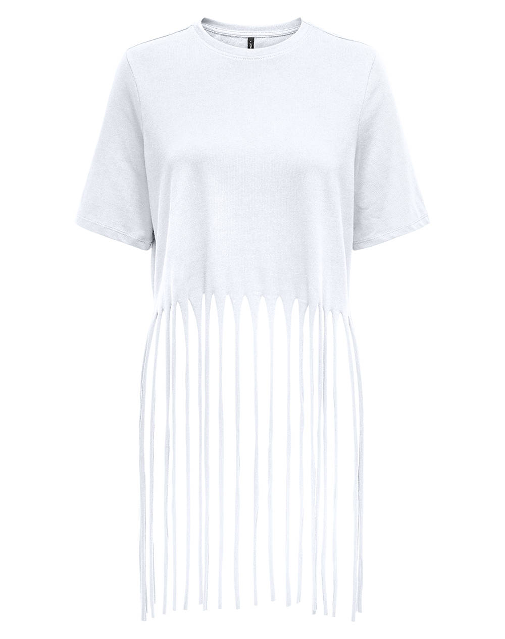 Only Onlzinna S/S Fringe Top Box Jrs Γυναικα Ρουχα Μπλουζες Τ Shirt White Βαμβακι 15325262 Bright Whitewidefringehem