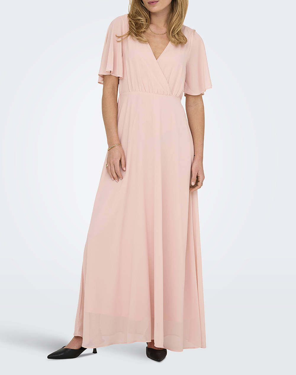Only Onlstar Life S/S Mia Maxi Dress Wvn Women Clothes Dresses Pink Synthetic 15347968 Rose Smoke Female Dresses