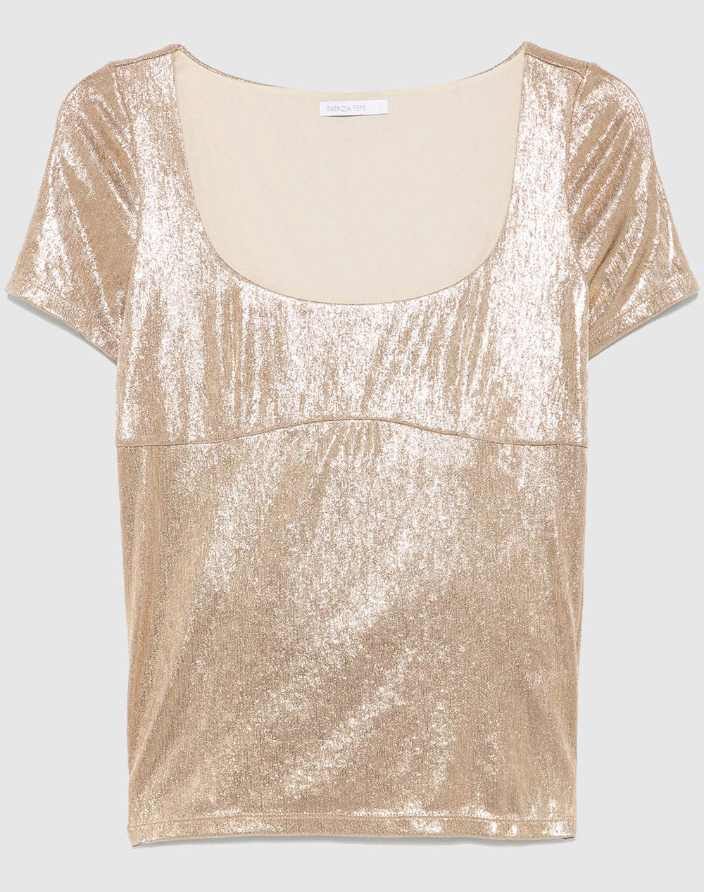 Patrizia Pepe Women''S T Shirt Women Clothes Tops T Shirts Gold Elastic,Synthetic 2M4463J276 Ff59 Female T-Shirts Gold