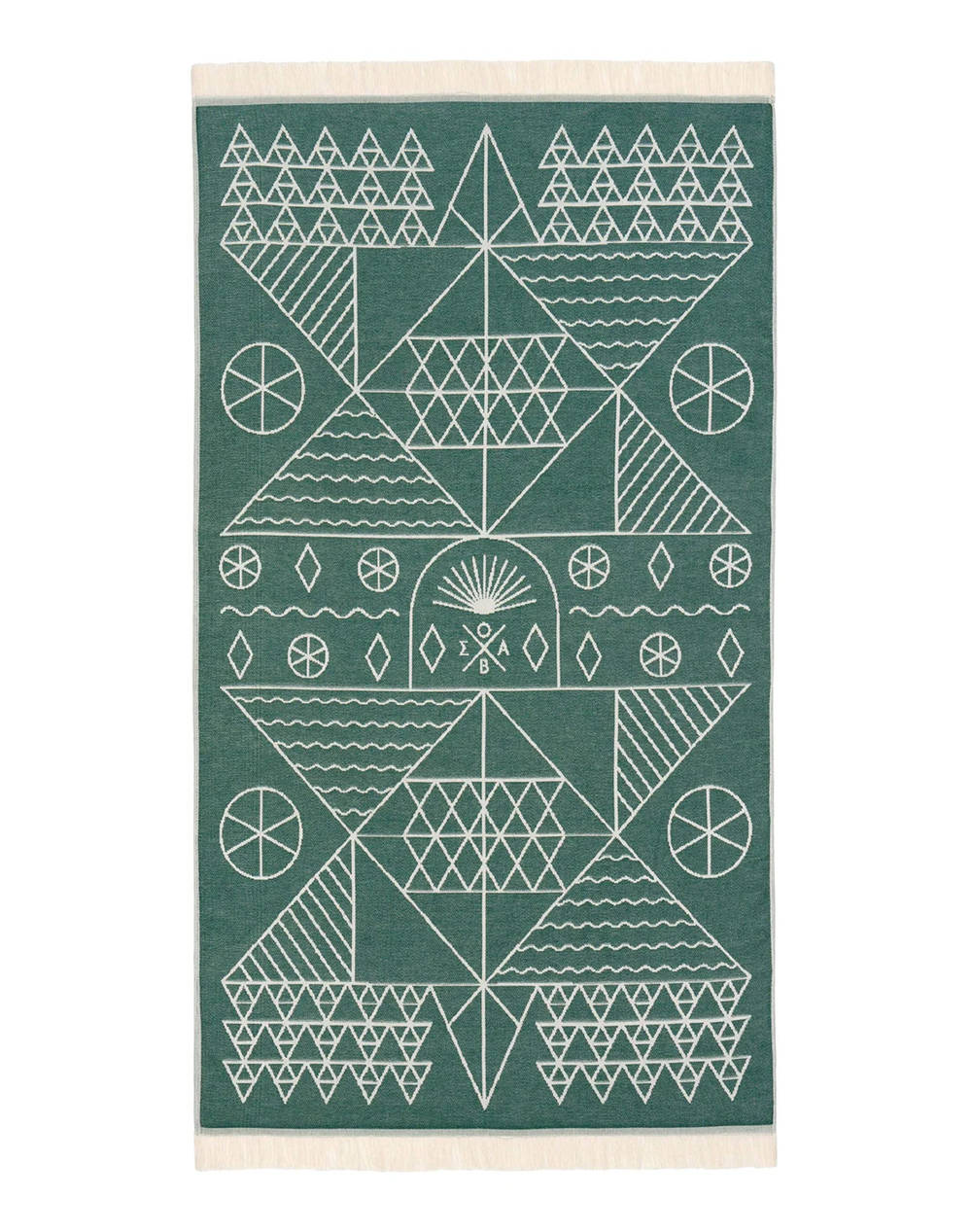 Sun Of A Beach Feather Beach Towel (Dimensions: 95 X 160Cm) Home Bathroom Towels Green Cotton Pt/Tn/Ver Tinos Verdona Female Towels Green