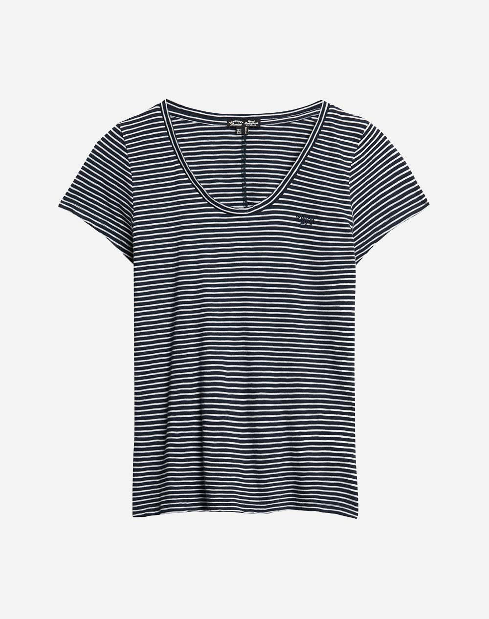 Superdry D1 Stud Scoop Neck Tee Women Women Clothes Tops T Shirts Multi Cotton,Synthetic W1011381A F1Q Female T-Shirts