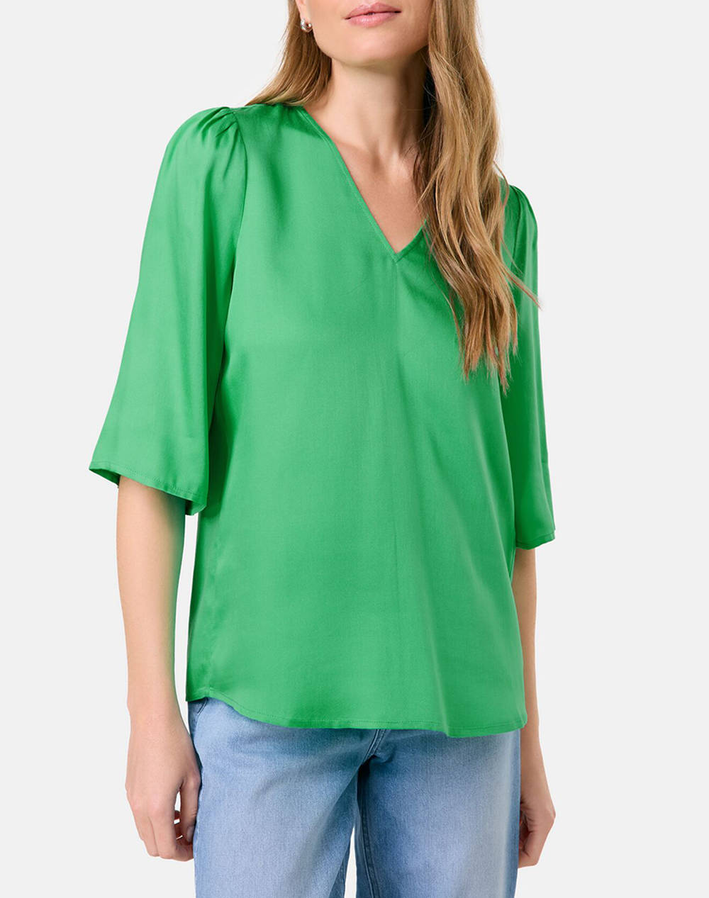 Taifun Blouse 1/2 Sleeve Women Clothes Tops T Shirts Green Viscose 760320 11142 05720 Female T-Shirts Green