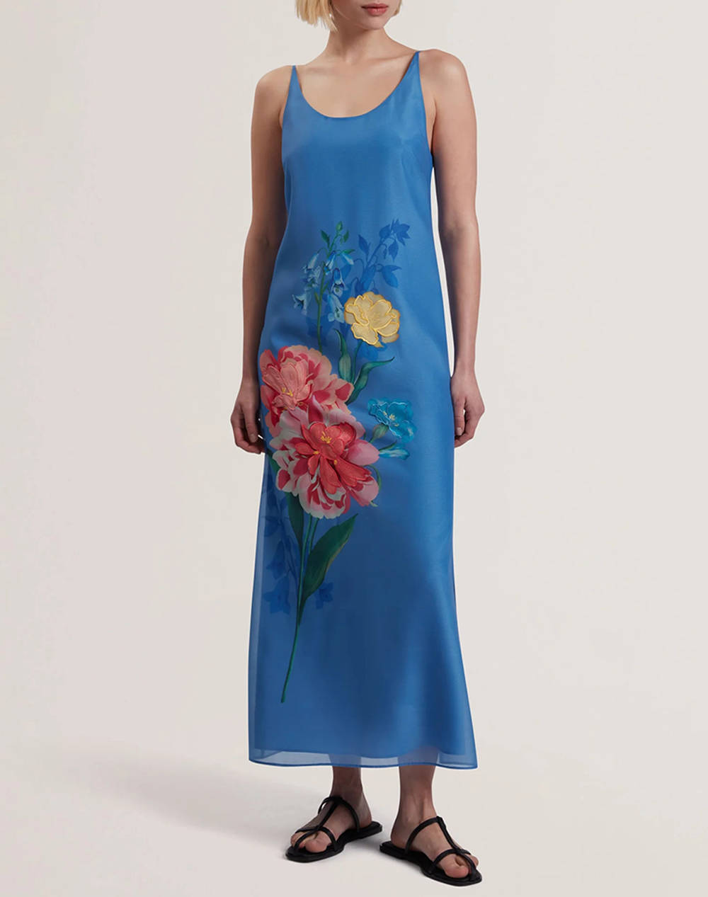 Ted Baker Fayda Organza Scoop Neck Midi Dress Women Clothes Dresses Blue Synthetic 280681 Mid Female Dresses Blue