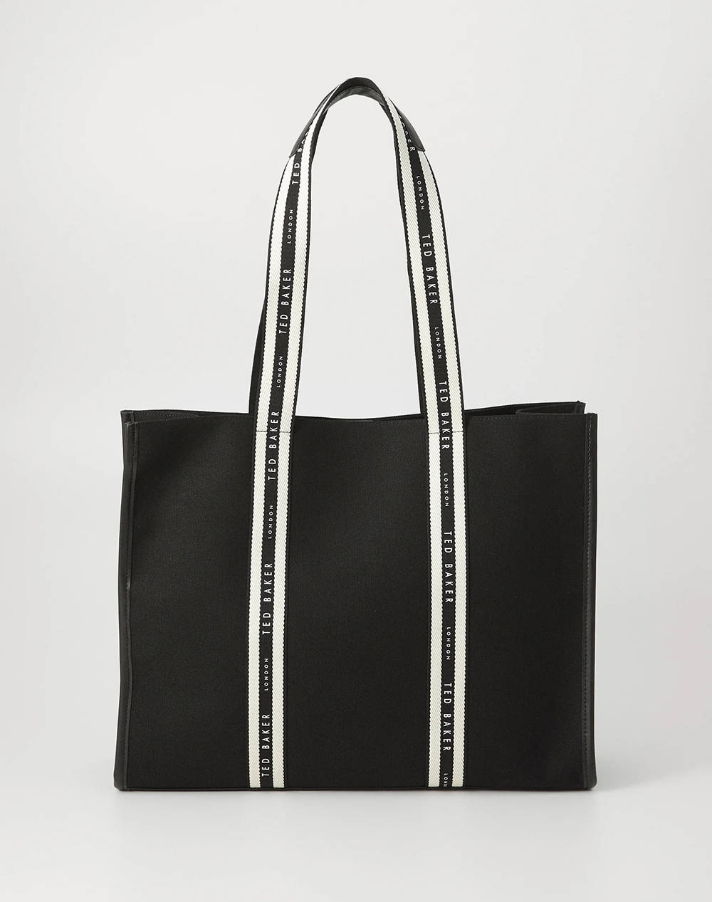 Ted Baker Georjey Branded Webbing Canvas Tote (Dimensions: 14 X 36 X 45Cm) Women Accessories Bags Black Fabric 261689 Black Female Bags Black