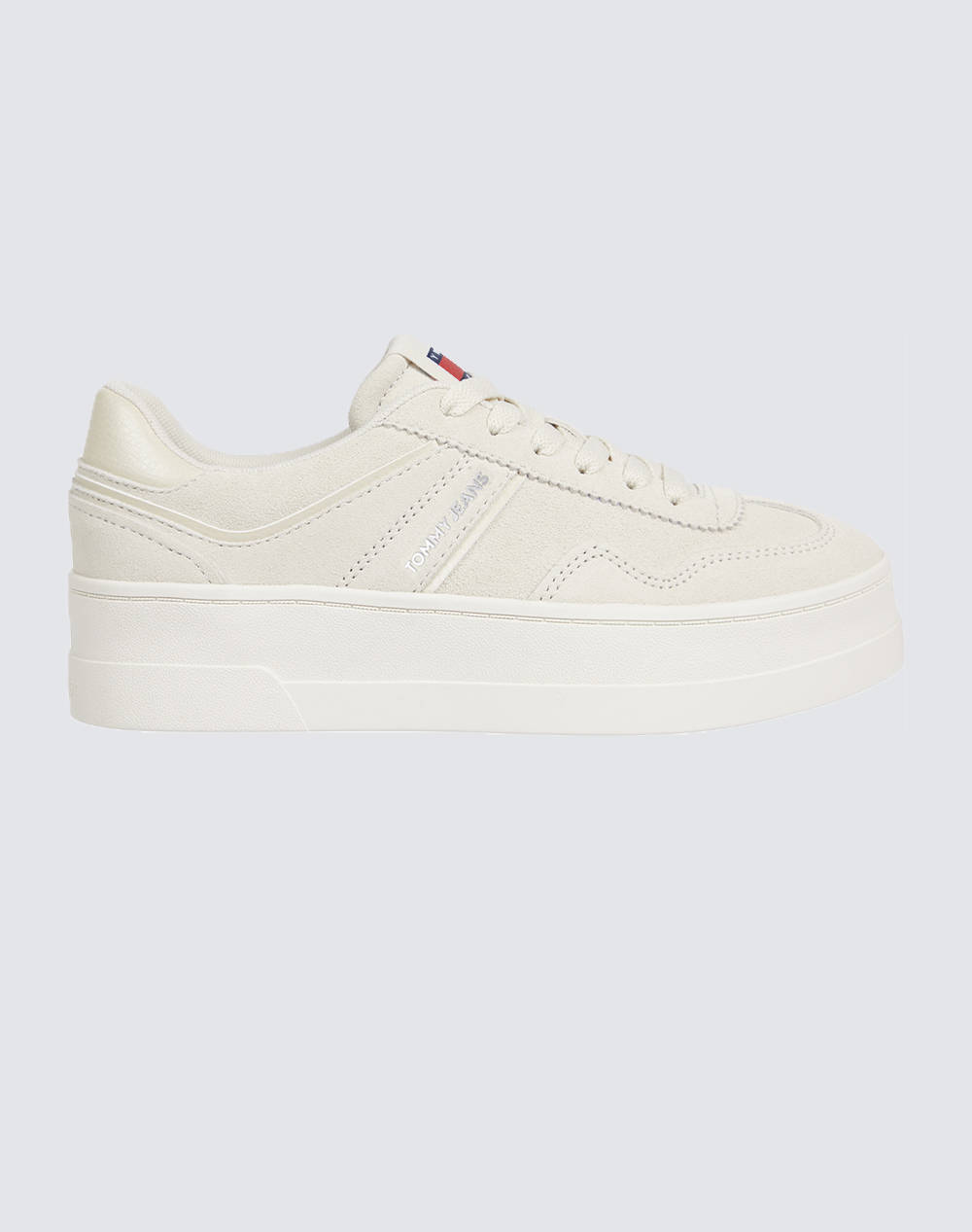 Tommy Jeans The Greenwich Flatform Elevated Women Footwear Sneakers Offwhite Suede En0En02676 Acg Female Sneakers