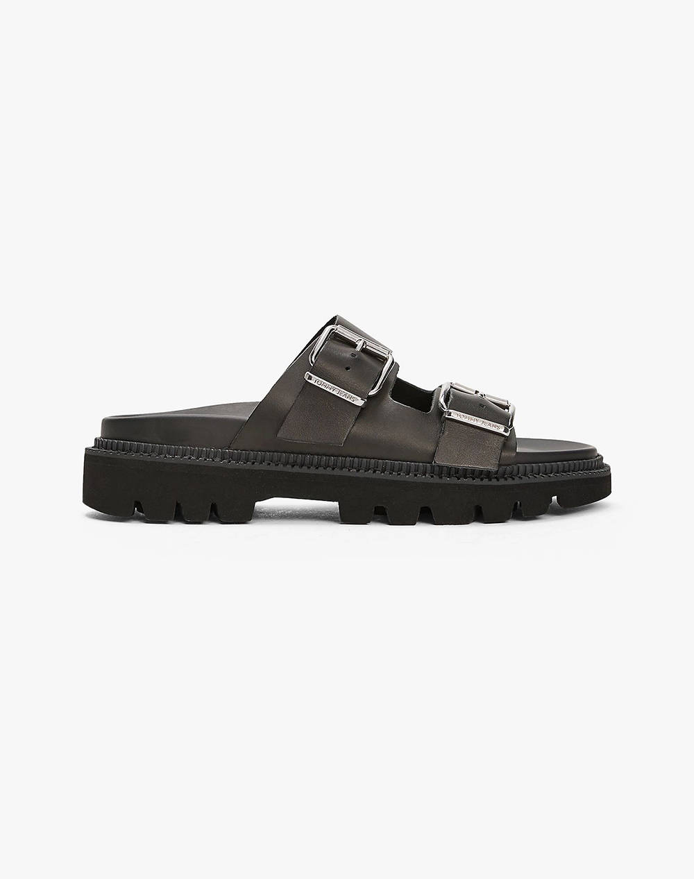 Tommy Jeans Tjw Double Strap Sandal Women Footwear Sandals Black Leather En0En02753 Bds Female Sandals Black
