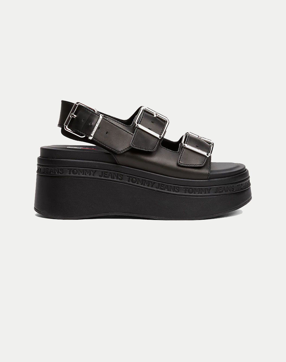 Tommy Jeans Tjw Wedge Sandal Women Footwear Sandals Black Leather En0En02774 Bds Female Sandals Black