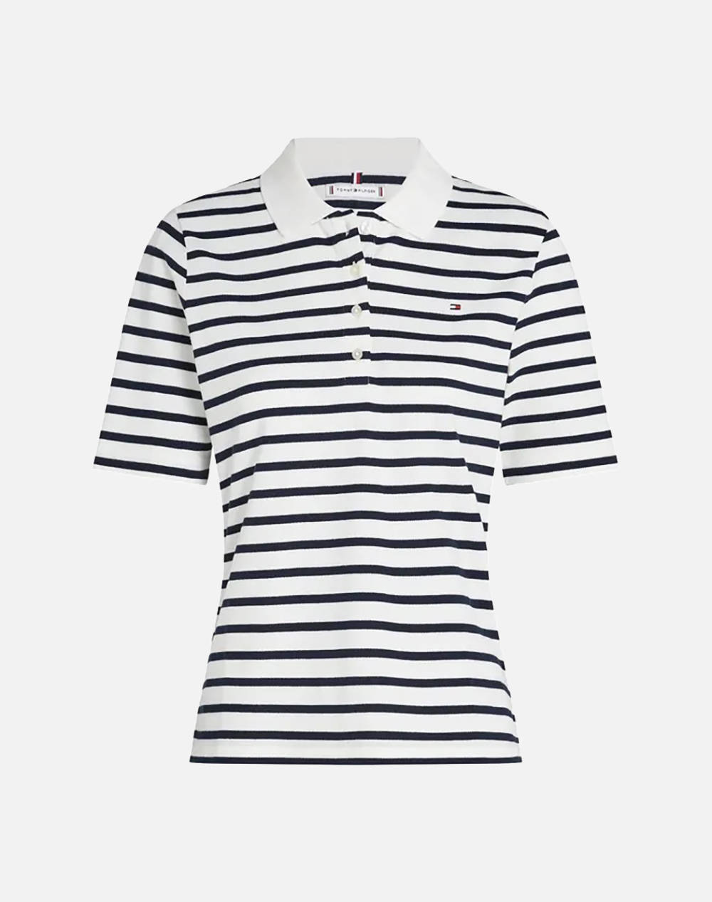 Tommy Hilfiger 1985 Reg Pique Polo Ss Women Clothes Tops Polo Ecru Cotton,Elastic Ww0Ww43224 0Bf Female Polo