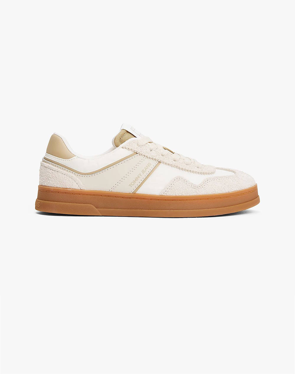 Tommy Hilfiger The Greenwich Mix Media Women Footwear Sneakers Ecru Leather,Suede En0En02730 Acg Female Sneakers