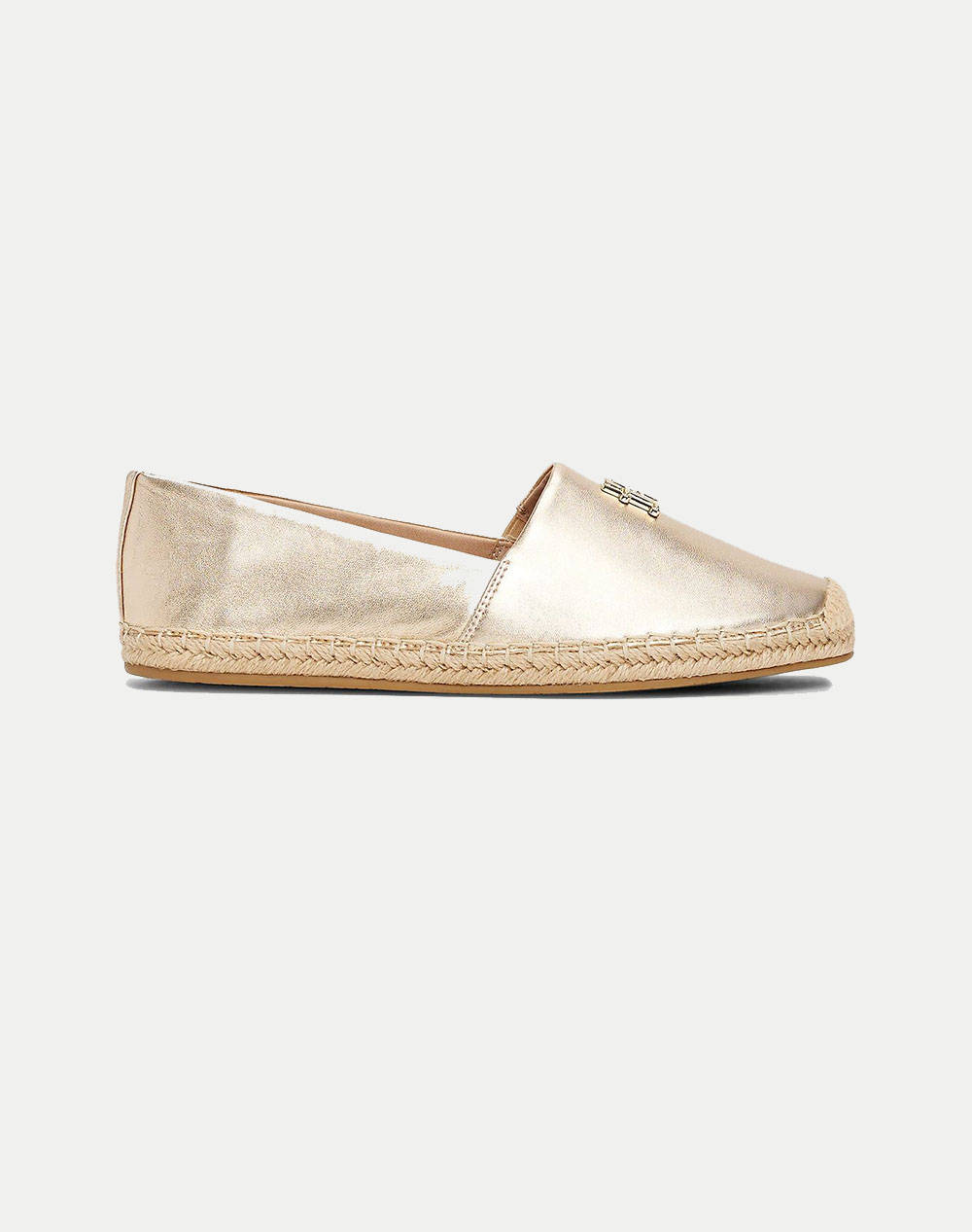 Tommy Hilfiger Th Logo Metallic Leather Espad Women Footwear Espadrilles/Sandals Gold Leather Fw0Fw08652 0Hs Female Espadrilles/Sandals Gold
