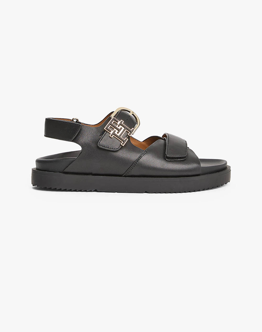 Tommy Hilfiger Leather Sporty Sandal Women Footwear Sandals Black Leather Fw0Fw08799 Bds Female Sandals Black