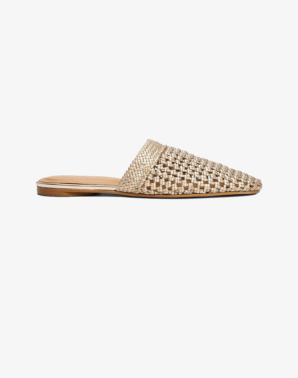 Tommy Hilfiger Crochet Metallic Leather Mule Women Footwear Sandals Gold Imitation Leather Fw0Fw08606 0Hs Female Sandals Gold
