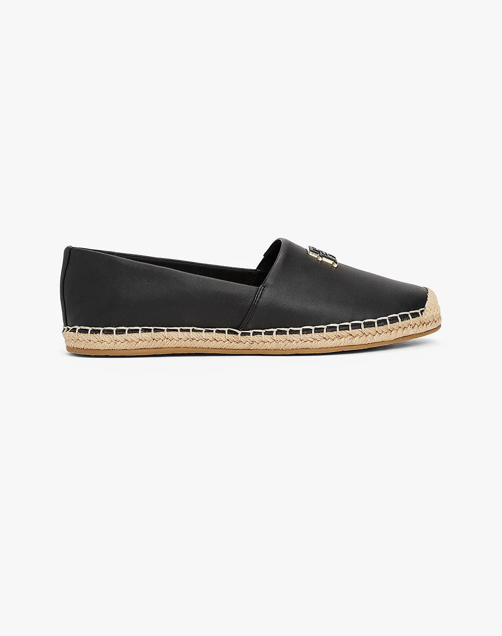 Tommy Hilfiger Th Logo Leather Espadrille Women Footwear Espadrilles/Sandals Black Leather Fw0Fw08540 Bds Female Espadrilles/Sandals Black
