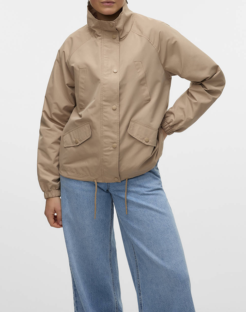 Vero Moda Vmsiri Short Parka Jacket Ga Ent Women Clothes Outerwear Outerwear Jackets Biege Synthetic 10301420 Silver Mink Female Jackets Biege