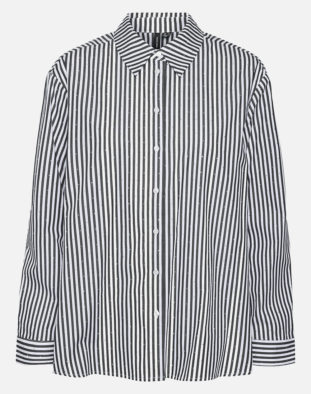 Vero Moda Vminge Stone Ls Shirt Wvn Women Clothes Shirts Multi Cotton 10321807 Snow Whiteasphalt Female Shirts
