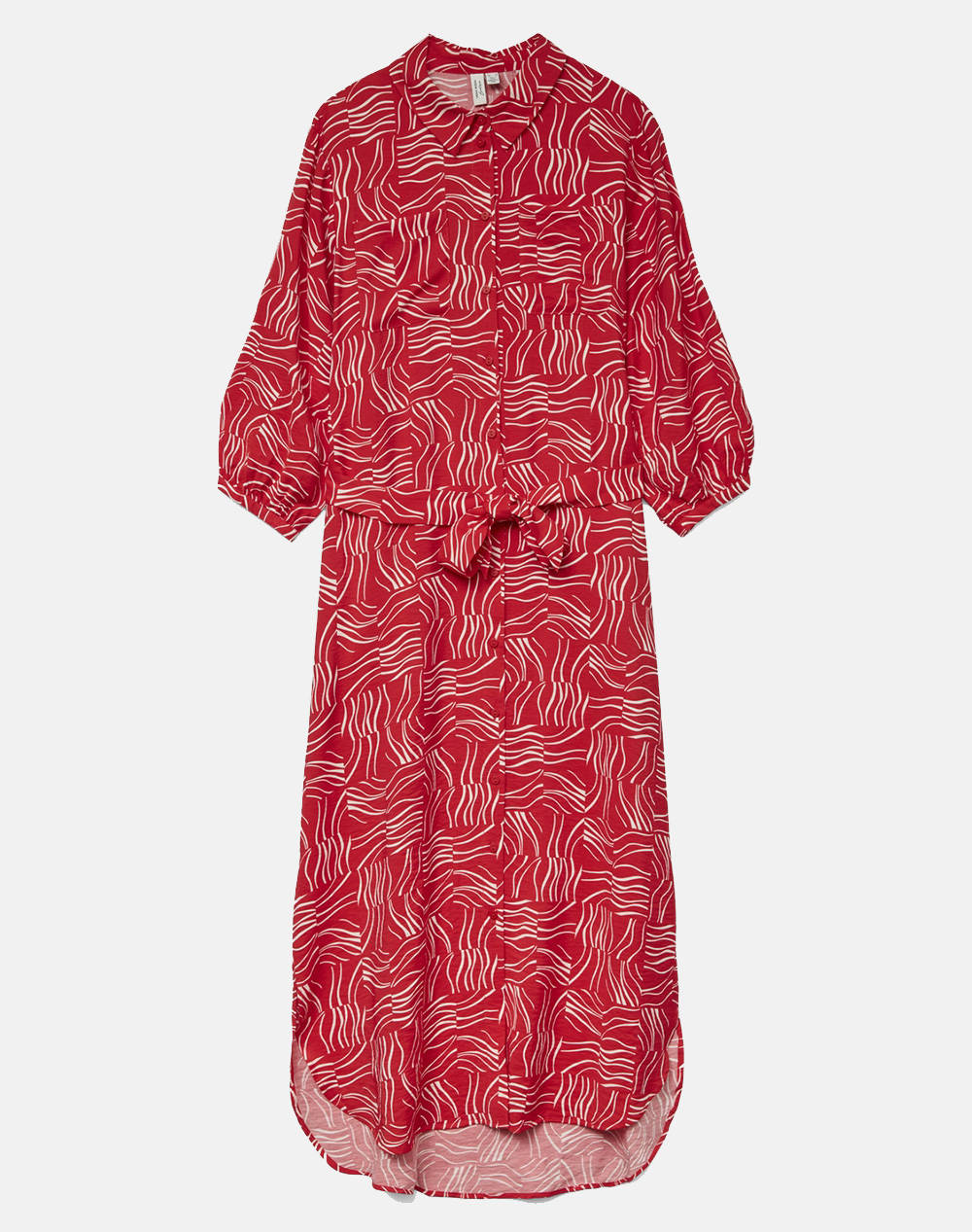 Vero Moda Vmbetsy 3/4 7/8 Shirt Dress Wvn Btq Ga Women Clothes Dresses Red Viscose,Synthetic 10328044 Fiery Red Female Dresses