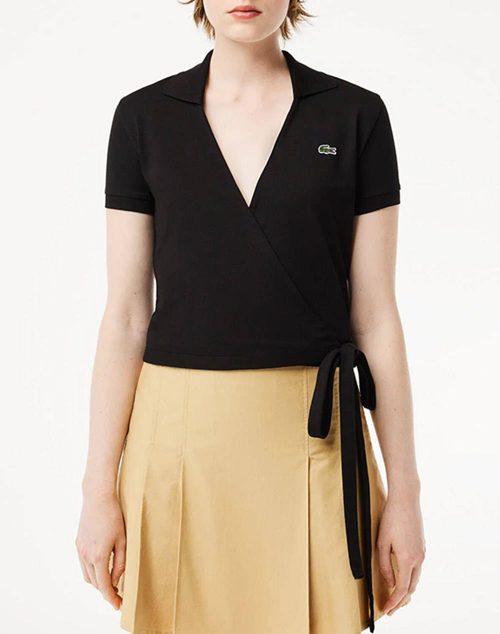 Lacoste Polo Shirt Ss Women Clothes Tops Polo Black Cotton,Elastic 3Pf7184 031 Female Polo Black