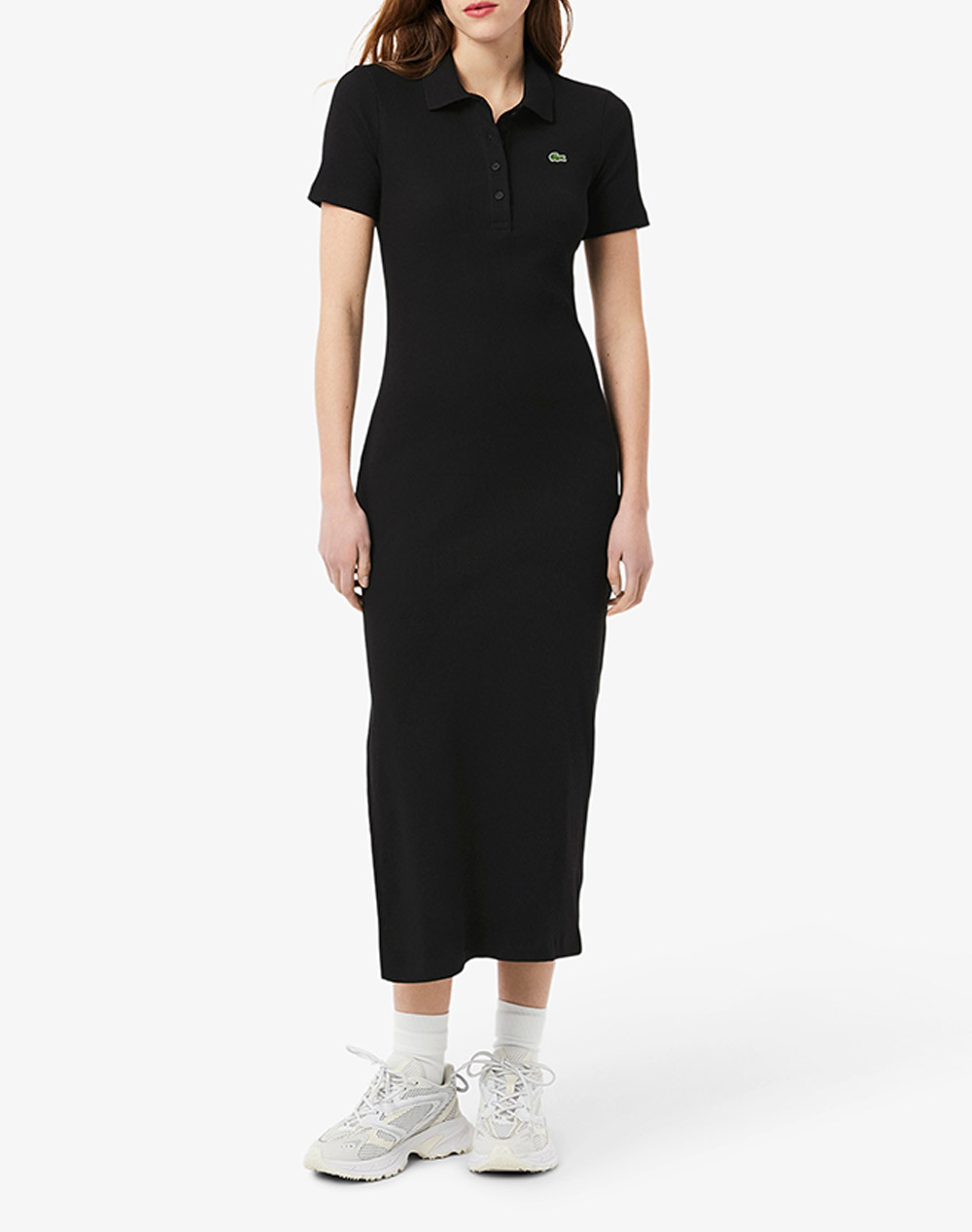 Lacoste Dress Ss Women Clothes Dresses Black Cotton 3Ef9622 031 Female Dresses Black