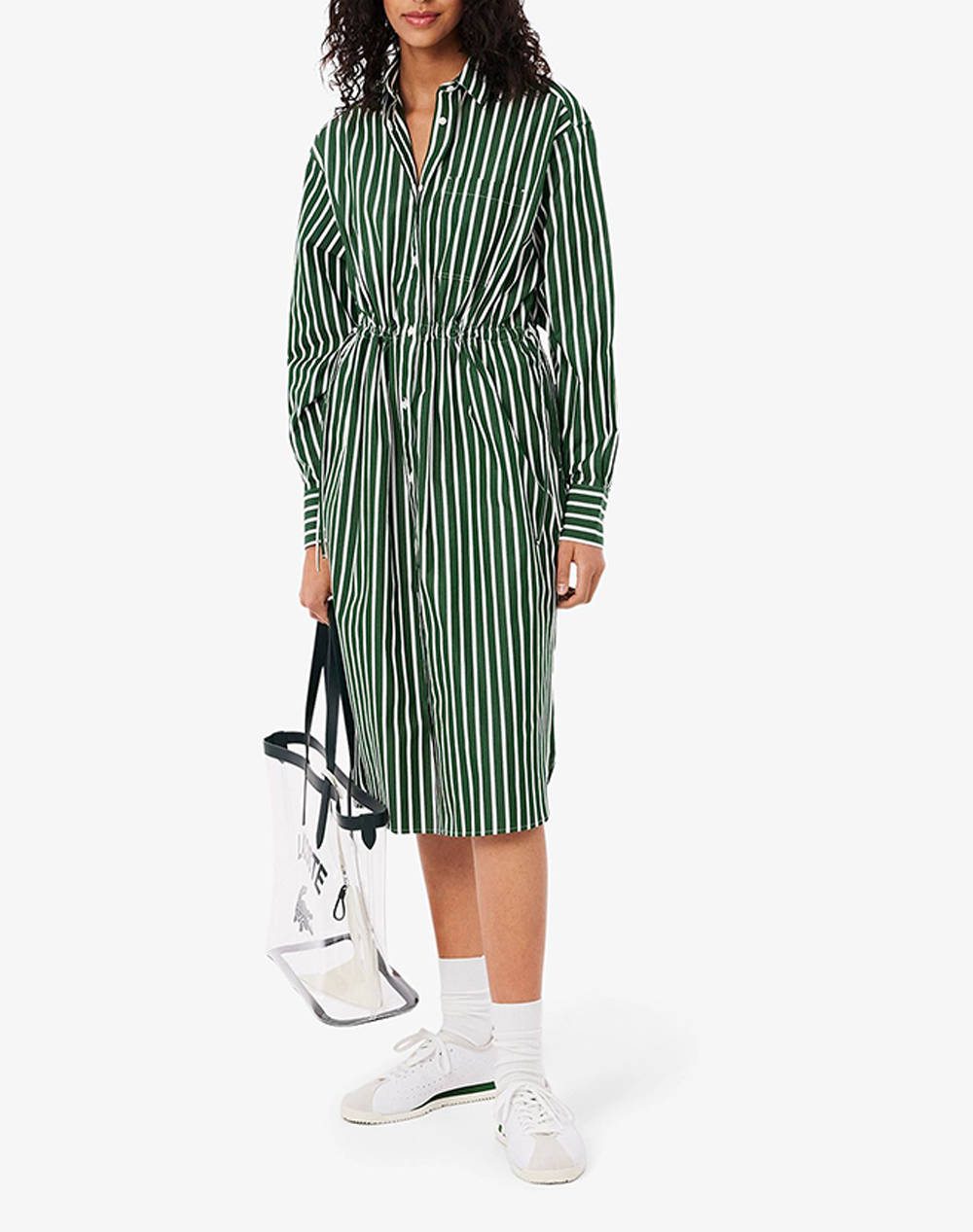 Lacoste Dress Ls Women Clothes Dresses Green Cotton 3Ef9852 291 Female Dresses Green