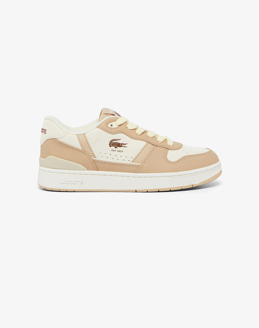 Lacoste Women''S Shoes T Clip Set 125 4 Women Footwear Sneakers Sandybrown Leather 37 49Sfa0072Bw7 0000 Female Sneakers Brown