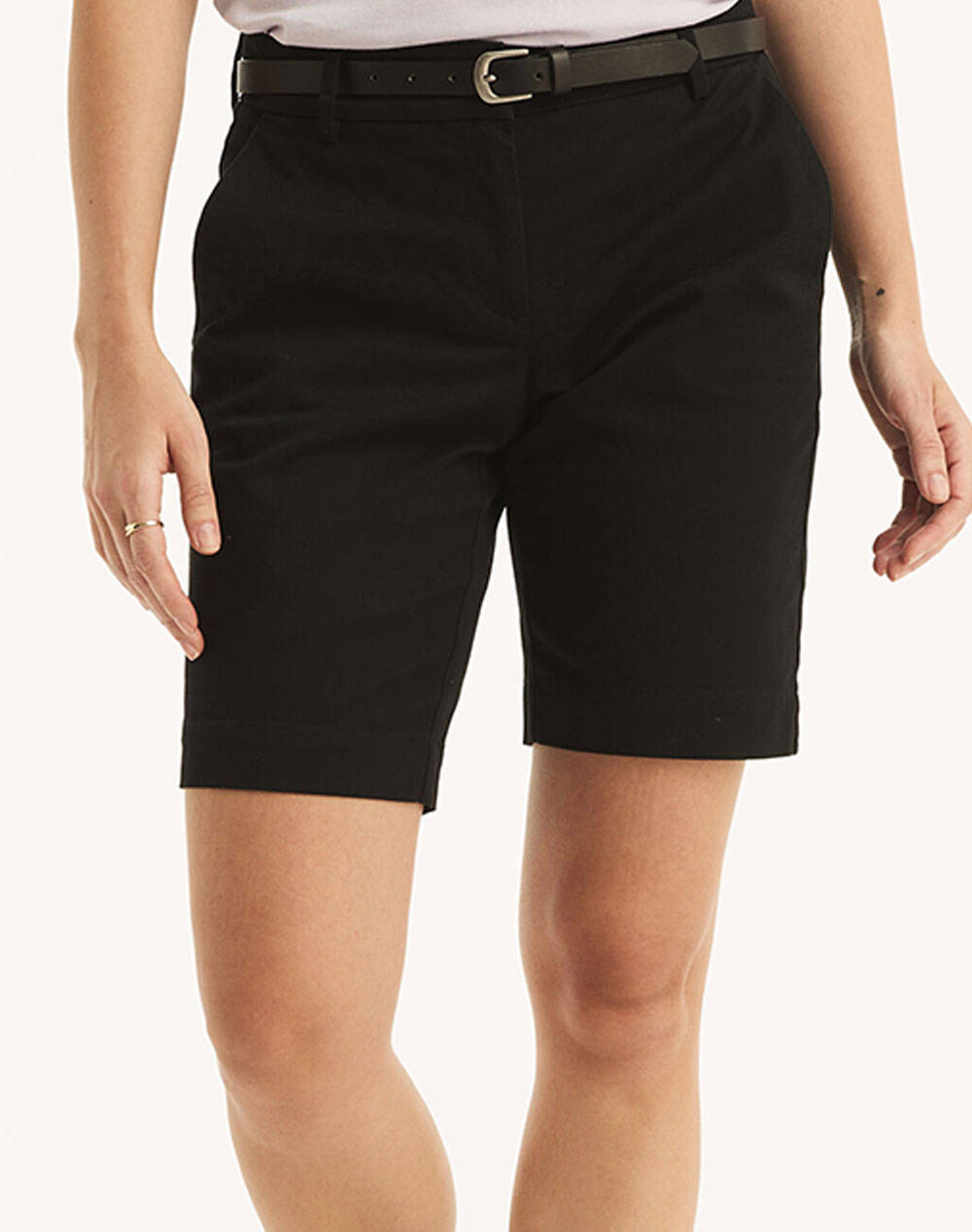 Nautica Bermuda/Shorts 10 Anchor Stretch Twill Solid Short Women Clothes Shorts/Bermudas Bermudas Black Cotton,Elastic 3Nc45B702 0Tb Female Bermudas