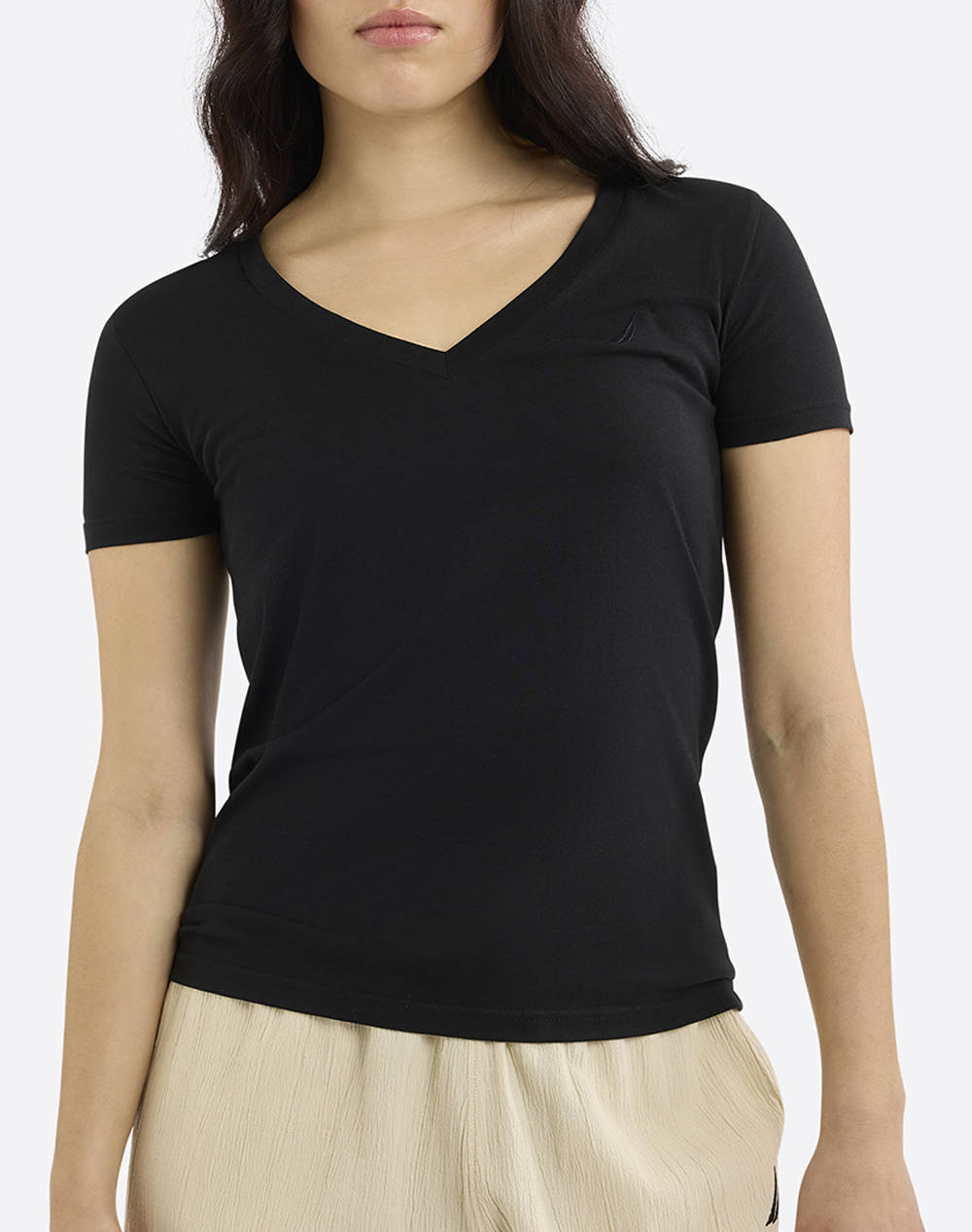 Nautica T Shirt Ss Astilbe T Shirt Women Clothes Tops T Shirts Black Cotton,Synthetic 3Ncn2R03044 011 Female T-Shirts Black