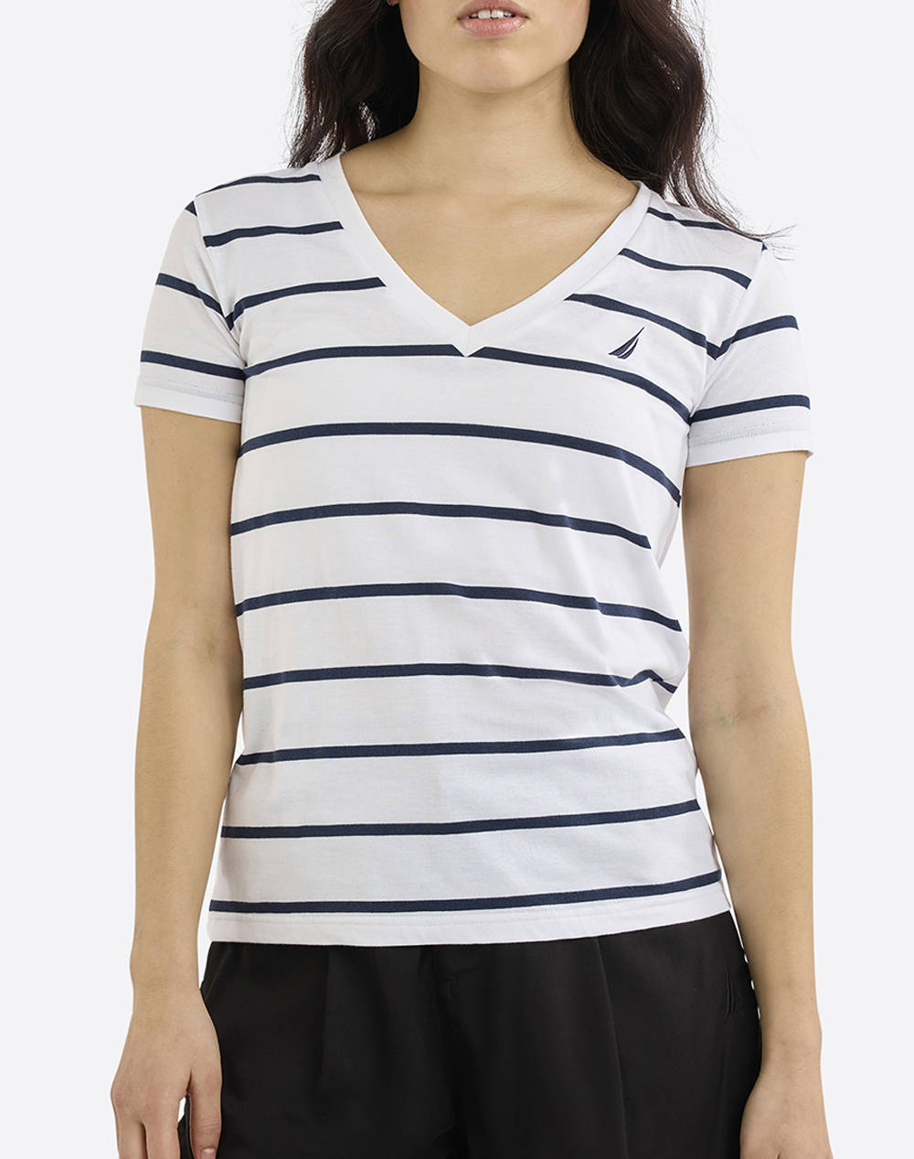 Nautica T Shirt Ss Hosta T Shirt Women Clothes Tops T Shirts White Cotton,Viscose 3Ncn2R03047 908 Female T-Shirts