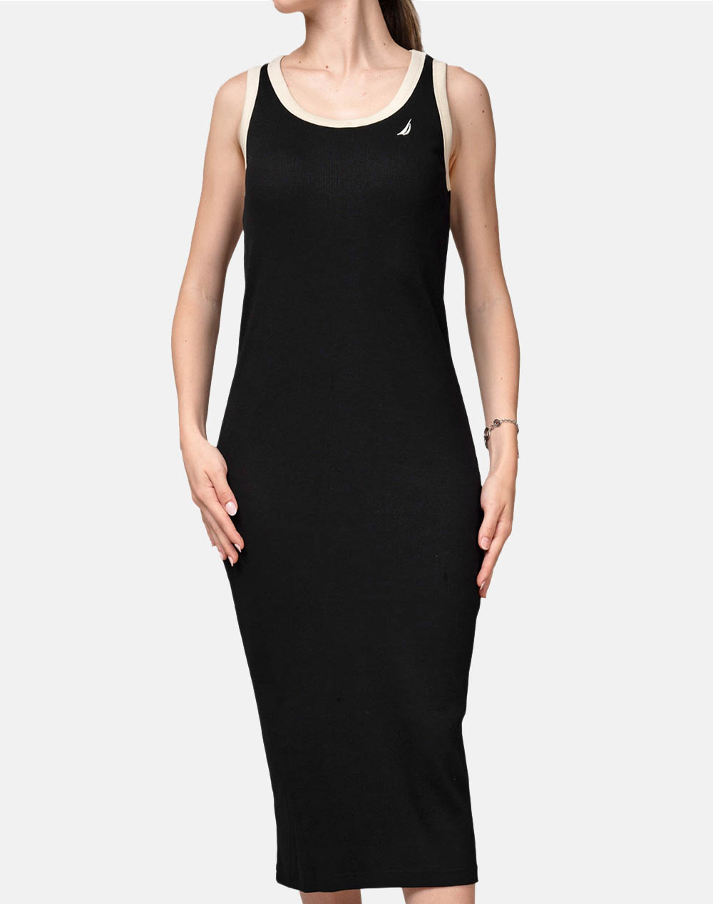 Nautica Dress Lunaria Dress Women Clothes Dresses Black Cotton,Elastic 3Ncn2R03054 011 Female Dresses Black