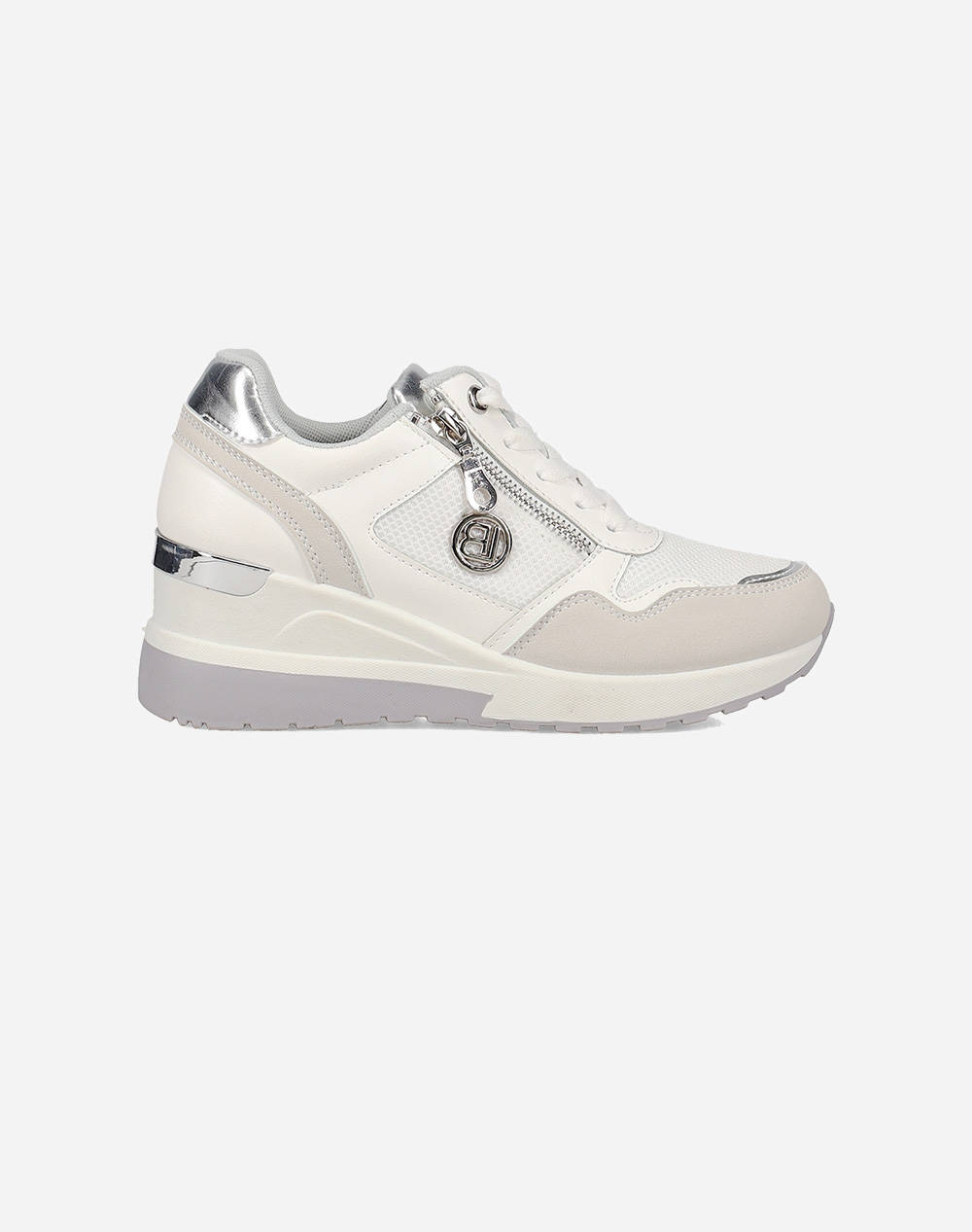 Laura Biagiotti 8920 Casual Shoes With Lace & Zipper Grey Women Footwear Sneakers Lightgray Synthetic 100024687015 015 Female Sneakers