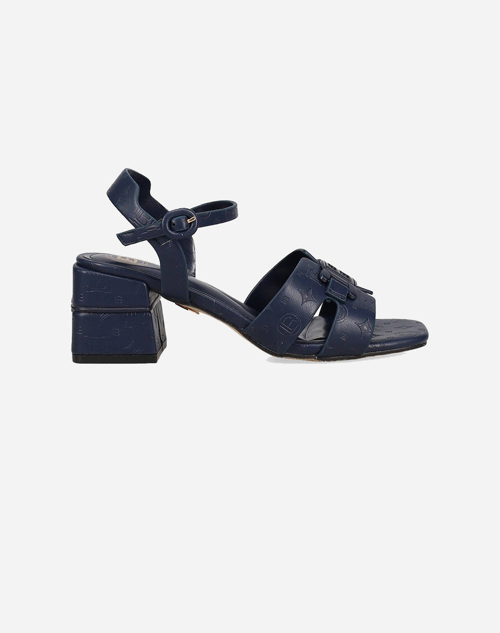 Laura Biagiotti 9041 Sand. Mat With Double Phase And Dark Blue Strap Women Footwear Sandals Darkblue Imitation Leather 100033679005 005 Female Sandals