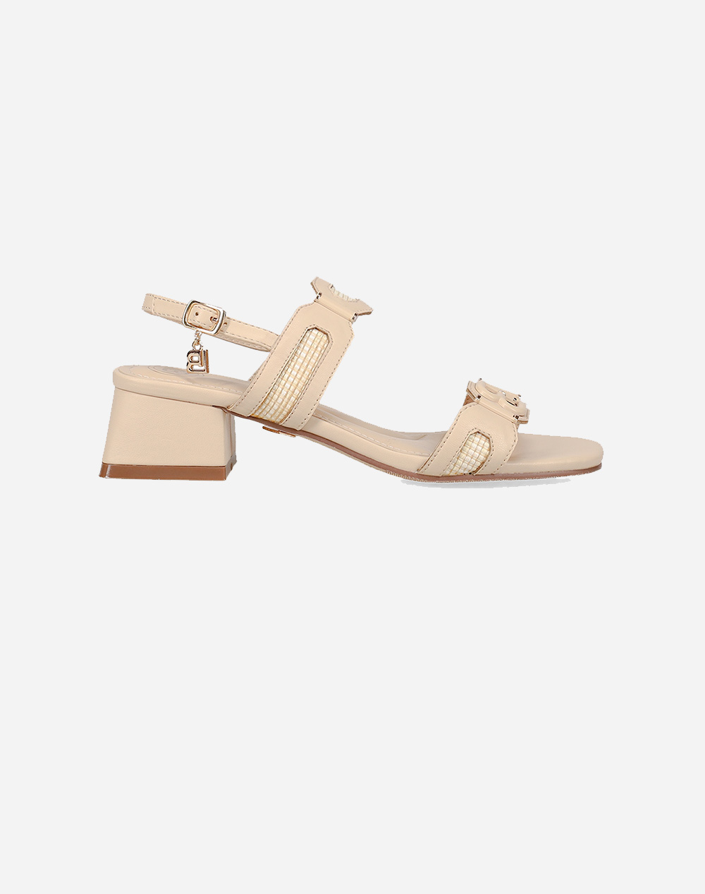 Laura Biagiotti 9027 Sand. Mat Buckle & Ecru Strap Women Footwear Sandals Ecru Synthetic 100033673047 047 Female Sandals