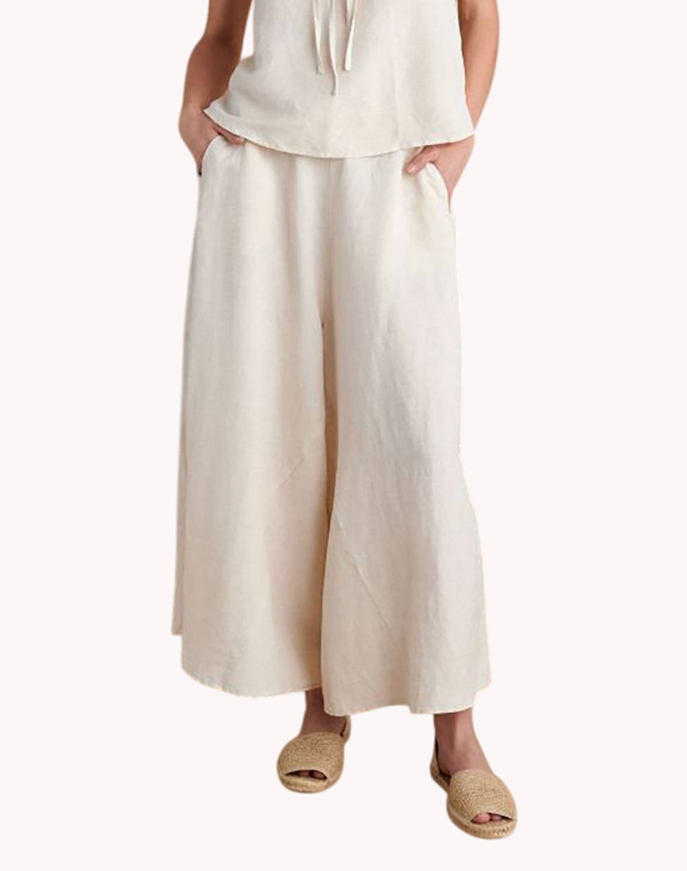 Attrattivo Pants Women Clothes Trousers Fabric Trousers Ecru Viscose,Linen 9920938 Natur Female Fabric Trousers
